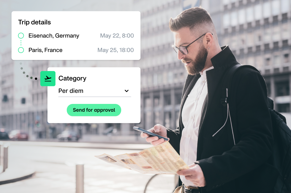 CFO tracking business travel expenses on the go with Payhawk
